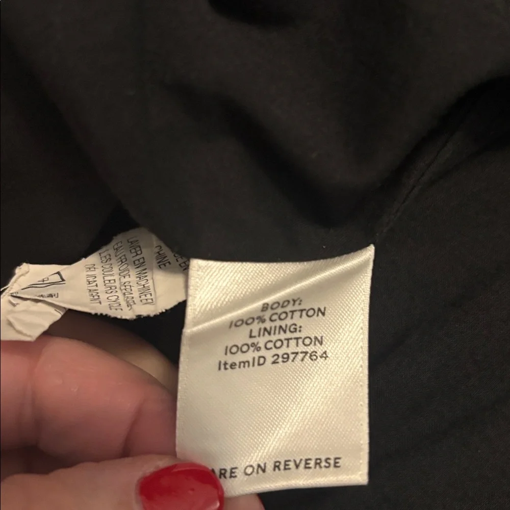 LL Bean Signature Navy Poplin Dress SZ 16 100% Cotton fit & flare lined midi - Picture 4 of 14